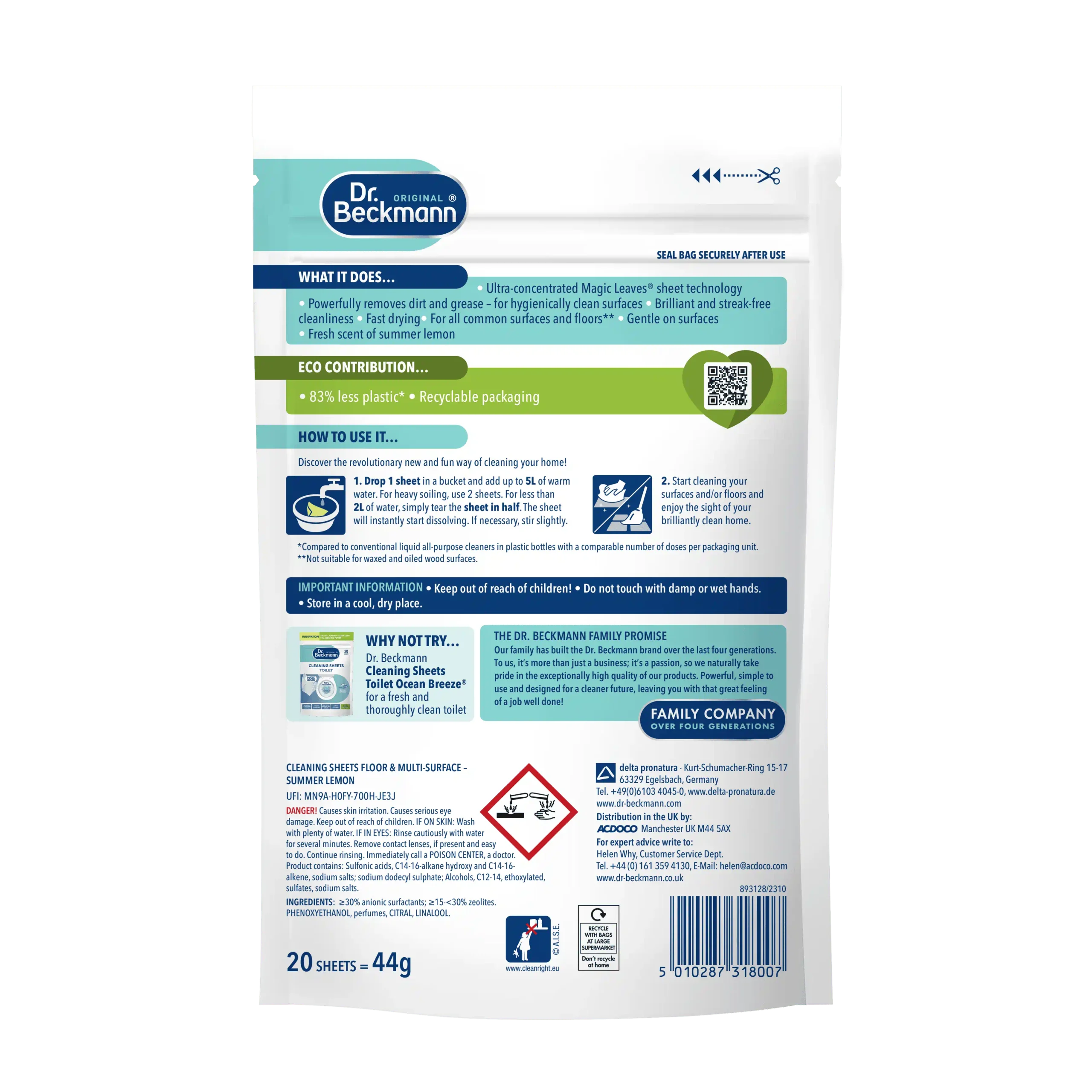 Floor & Multi-Surface Cleaning sheets – Summer Lemon - Image 2